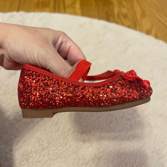 SweetHoney red glitter ballet flats with bow - Picture 4 of 8